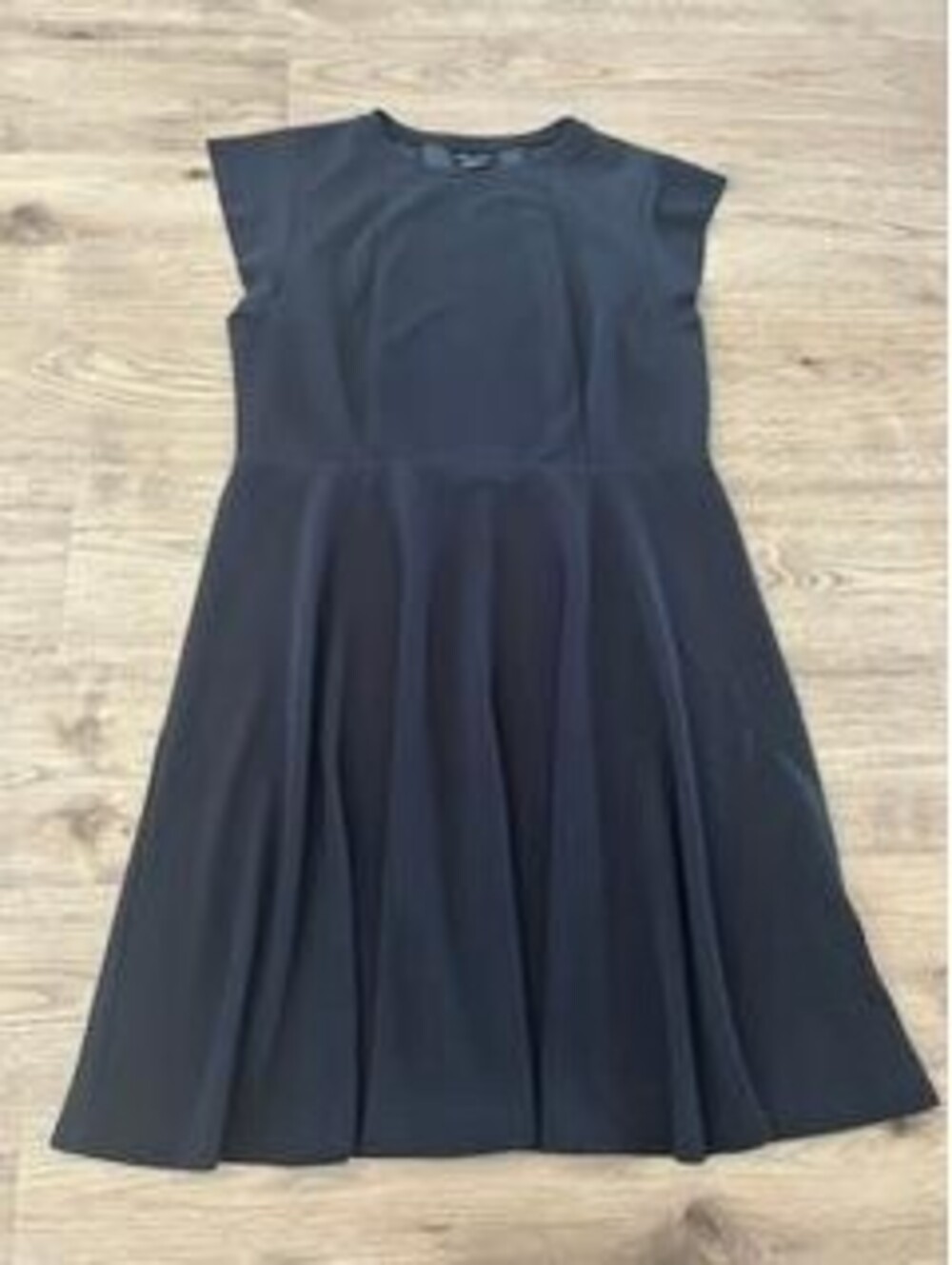 City Chic Dress Womens Small S 16 Blue Crepe Knit Cap Sleeve Fit Flare A-Line